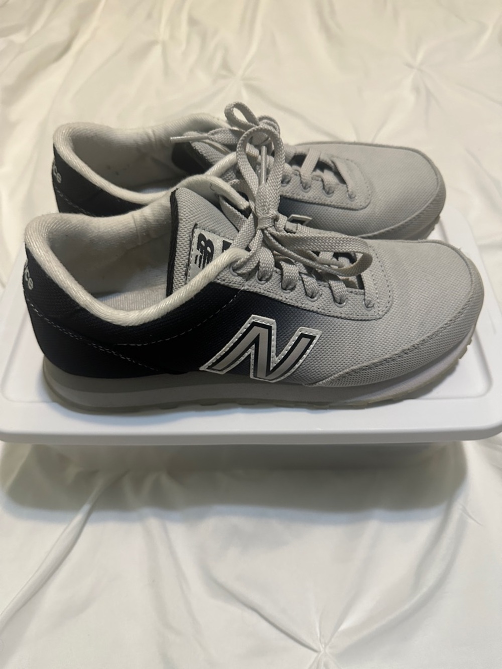 New Balance Women’s Light Gray & Black Low-Top Sneakers